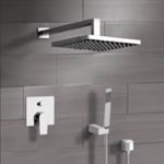 Remer SFH22 Chrome Shower System with 8 Inch Rain Shower Head and Hand Shower